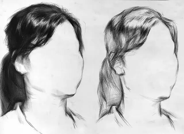 素描头像的发丝教学！跟着重庆美术集训画室老师看看吧，图四