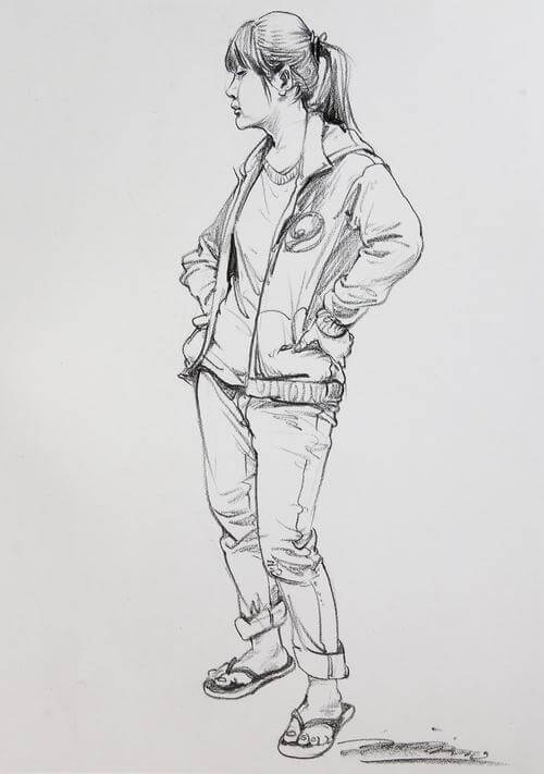 重庆美术培训画室：人物速写是不是画得越黑分越高？