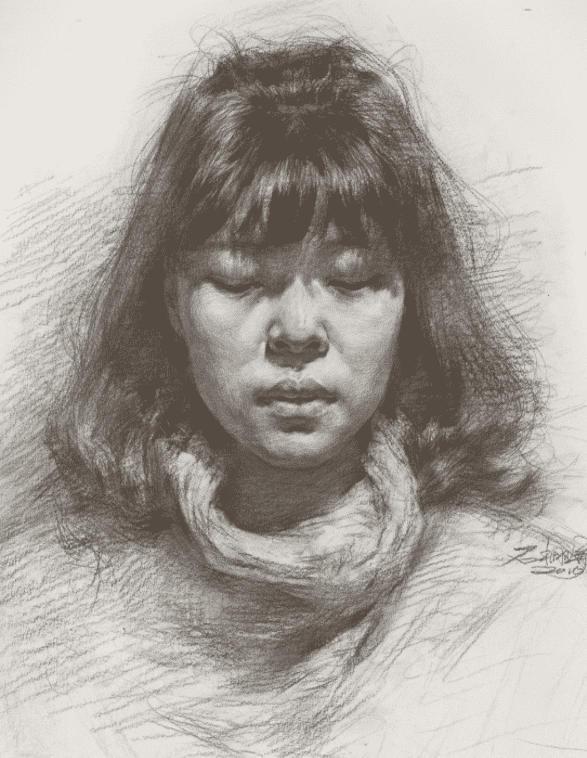 默写素描头像时，请看重庆美术培训画室美术生是如何合理刻画衣物的？