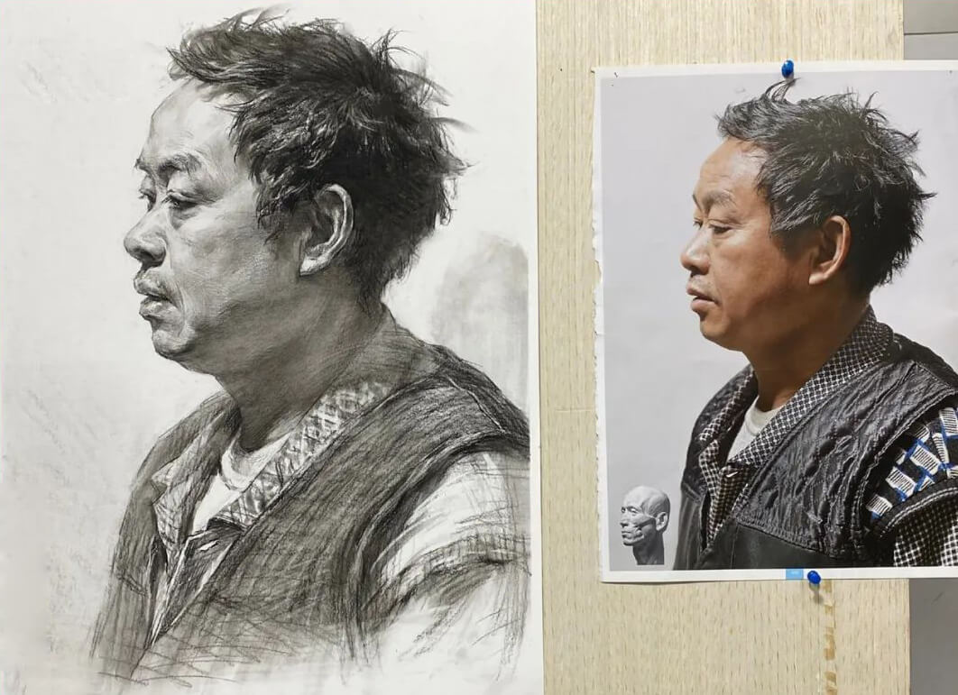 素描头像高分卷是怎么画出来的？重庆画室带你了解详细绘画过程！
