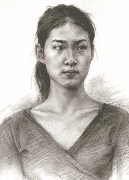默写素描头像时，请看重庆美术培训画室美术生是如何合理刻画衣物的？