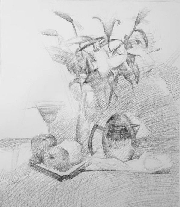 不知道花卉素描怎么画？来看看别人是怎么画的