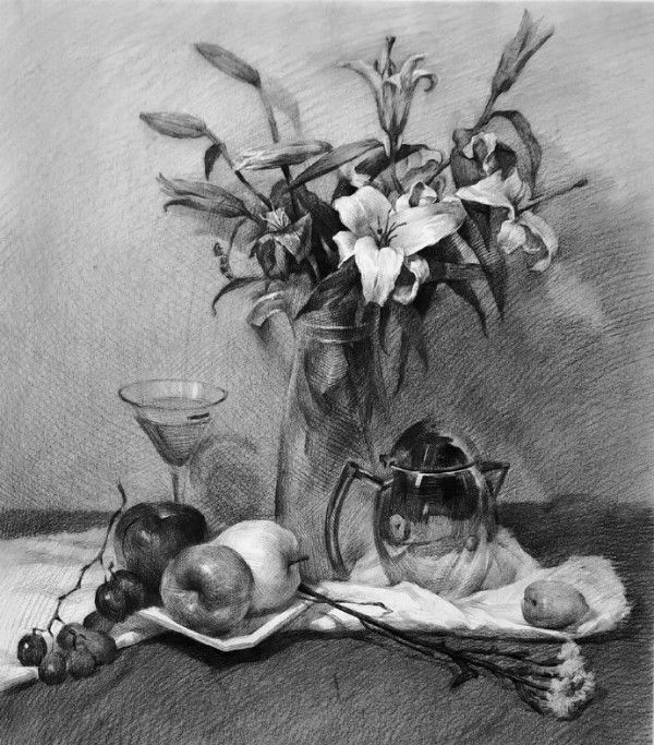 不知道花卉素描怎么画？来看看别人是怎么画的
