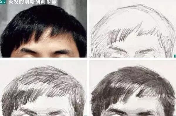素描头像的发丝教学！跟着重庆美术集训画室老师看看吧，图三
